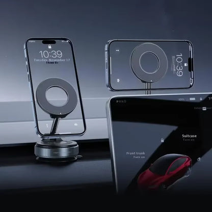 Folding Strong Magnet Magnetic Phone Holder 360° Rotation Desk Car Vacuum Suction Windshield Dashboard Mobile Holder