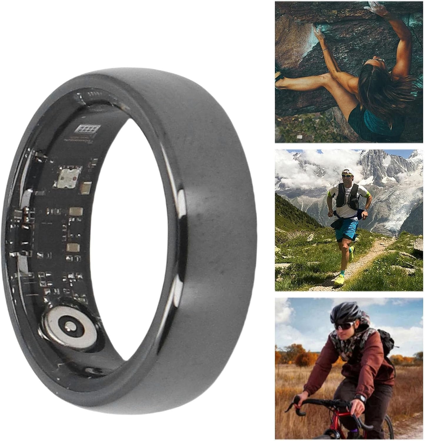Smart Health Ring, 5ATM Fitness Tracker Avec Contrôle Des Gestes Et Batterie De 7 Jours (Taille 12 (Dia Intérieur: 21,5 Mm / 0,85 Pouces,)