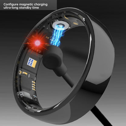Smart Health Ring, 5ATM Fitness Tracker Avec Contrôle Des Gestes Et Batterie De 7 Jours (Taille 12 (Dia Intérieur: 21,5 Mm / 0,85 Pouces,)