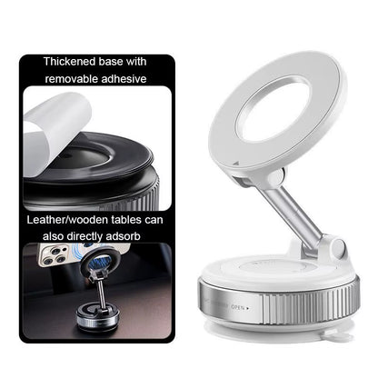 Folding Strong Magnet Magnetic Phone Holder 360° Rotation Desk Car Vacuum Suction Windshield Dashboard Mobile Holder