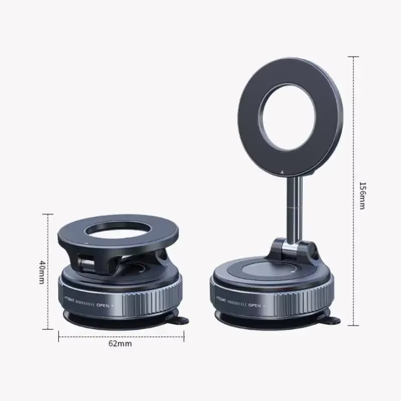 Folding Strong Magnet Magnetic Phone Holder 360° Rotation Desk Car Vacuum Suction Windshield Dashboard Mobile Holder