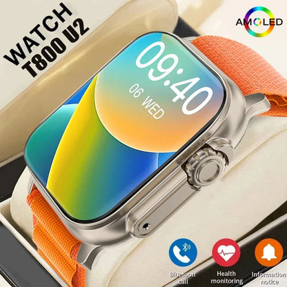 2026 New T800 Ultra 2 Smart Watch Men 49Mm Series8 AMOLED Screen NFC Compass Waterproof for Apple Watch IWO Ultra 8 Smartwatch