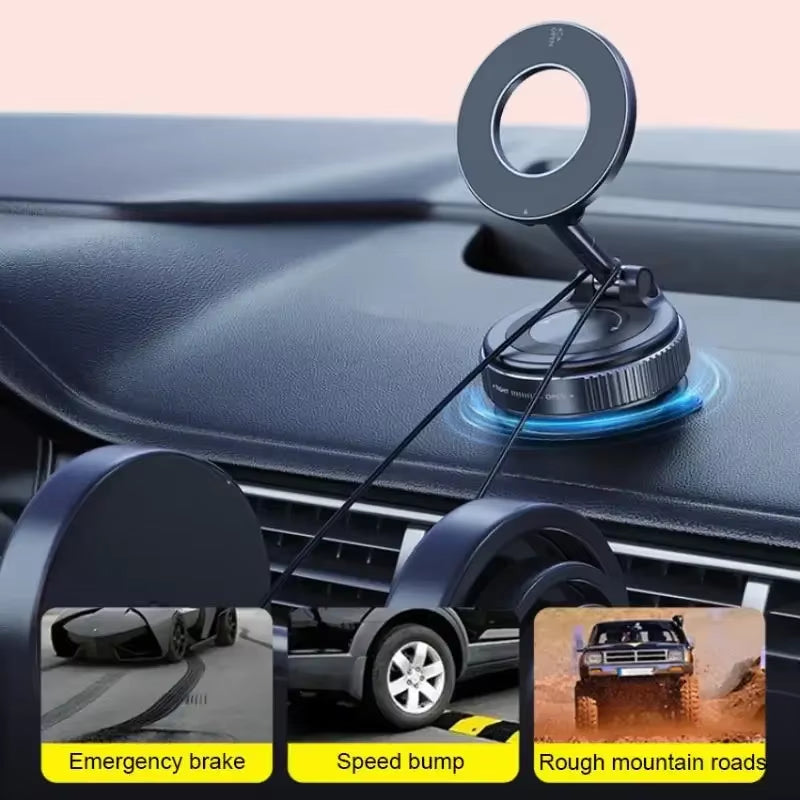 Folding Strong Magnet Magnetic Phone Holder 360° Rotation Desk Car Vacuum Suction Windshield Dashboard Mobile Holder