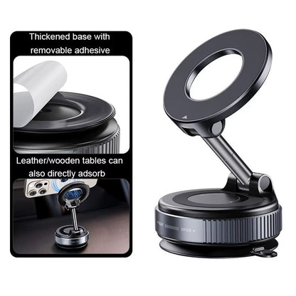 Folding Strong Magnet Magnetic Phone Holder 360° Rotation Desk Car Vacuum Suction Windshield Dashboard Mobile Holder